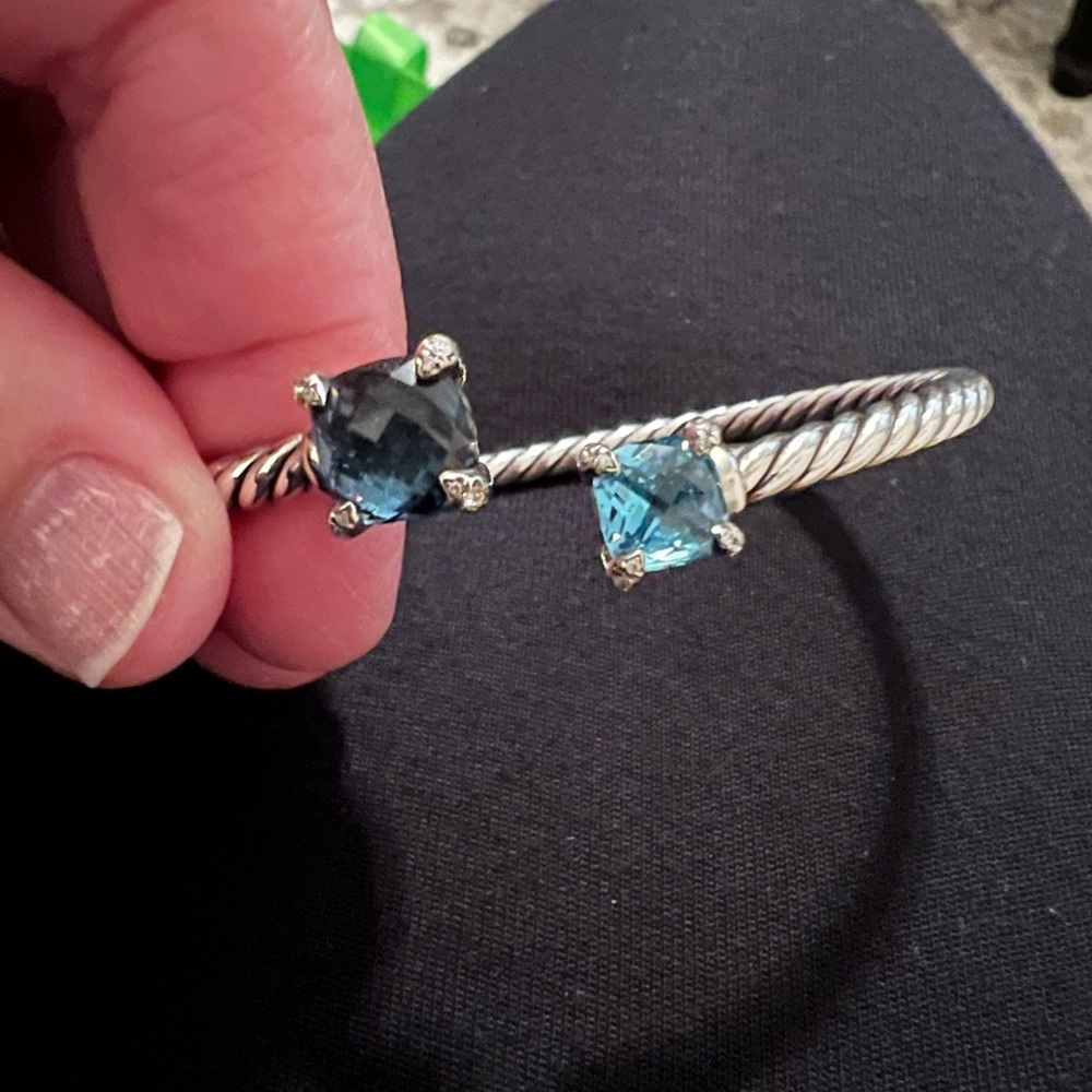 Chatelaine® Bypass Bracelet with Hampton Blue Topaz, Blue Topaz and Diamonds